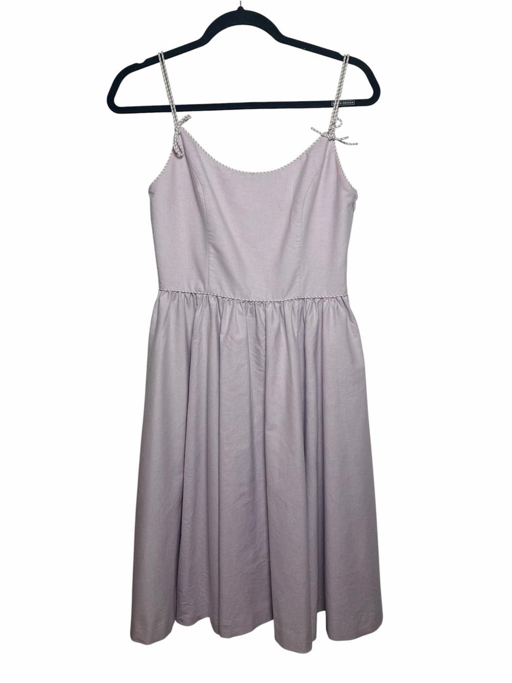 Ralph Lauren Rugby Y2K Lavender Tie Strap Cotton Fit & Flare Midi Dress Size 2